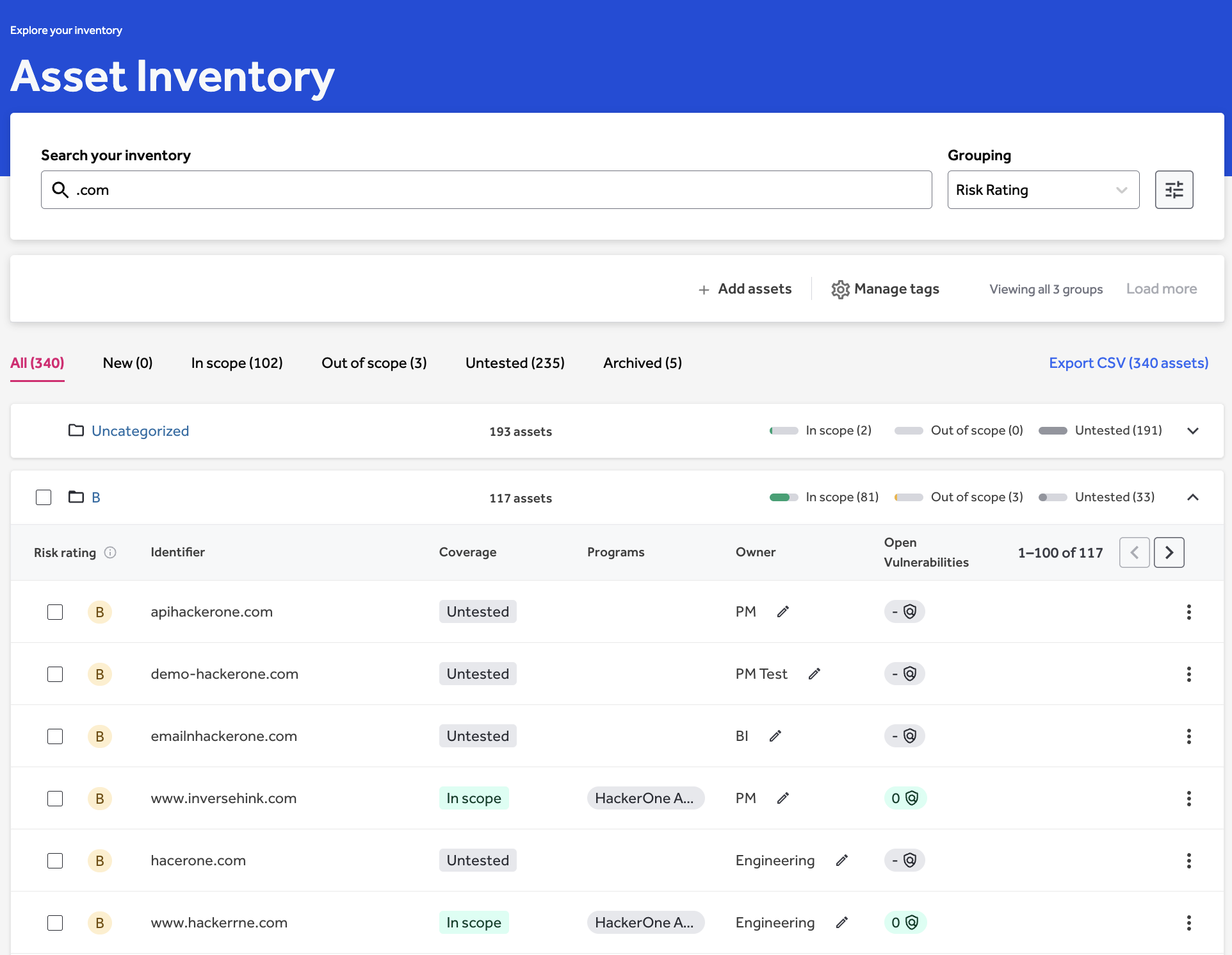 HackerOne Asset Inventory