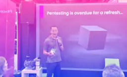 Spencer Chin speaking about pentesting at Black Hat 2023